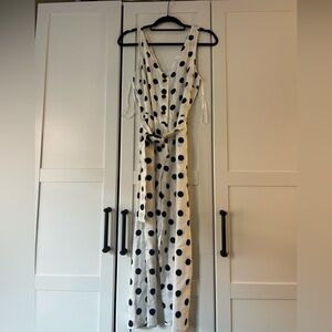 MONTEAU Los Angeles Womens Polka Dot Cropped Jumpsuit L but fits more like a M